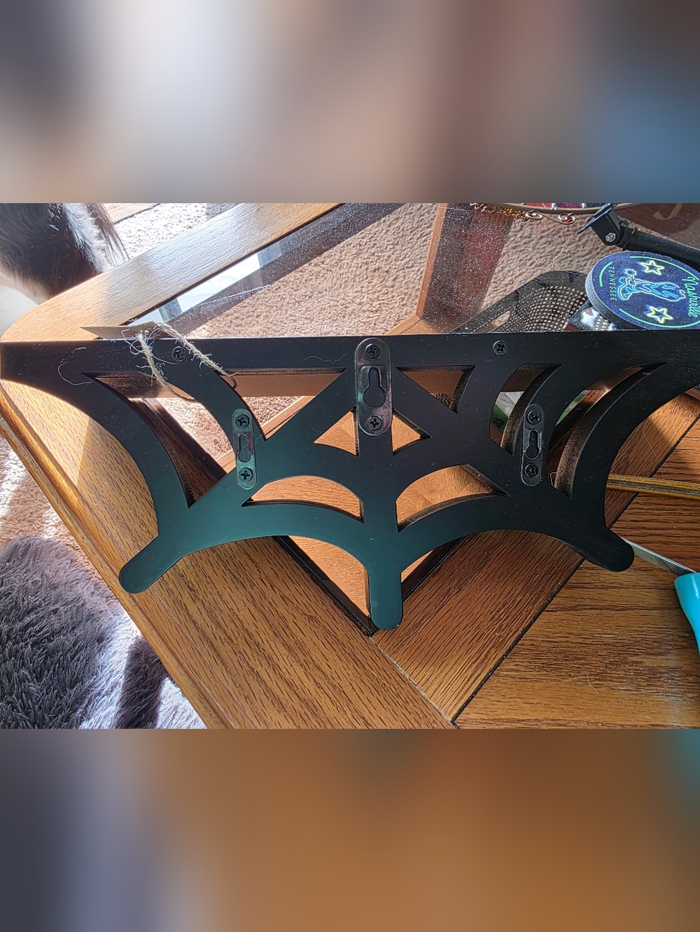 Killstar Haunted Homeware Web & Bat Shelf- 2 Items - Picture 2 of 5